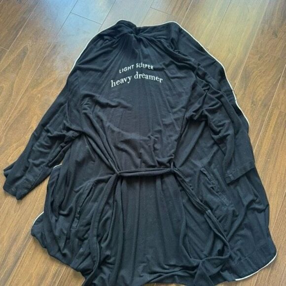 Kate Spade XS/S black robe light sleeper heavy dreamer - Picture 5 of 7